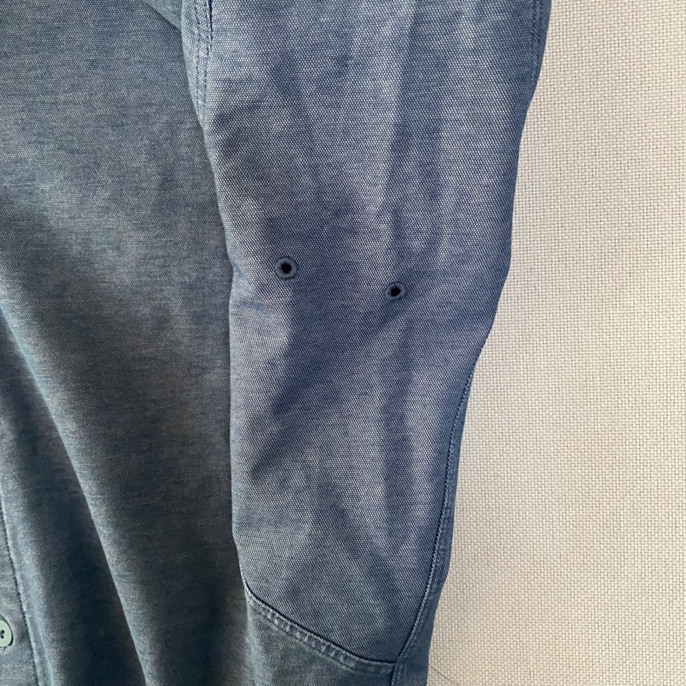 Lululemon Mens Short Sleeve Button Down Shirt Blue Heathered Tech Polo M - Picture 5 of 10